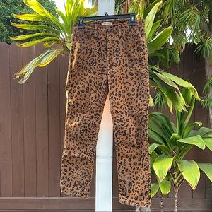 MADEWELL high-rise cheetah print denim pants